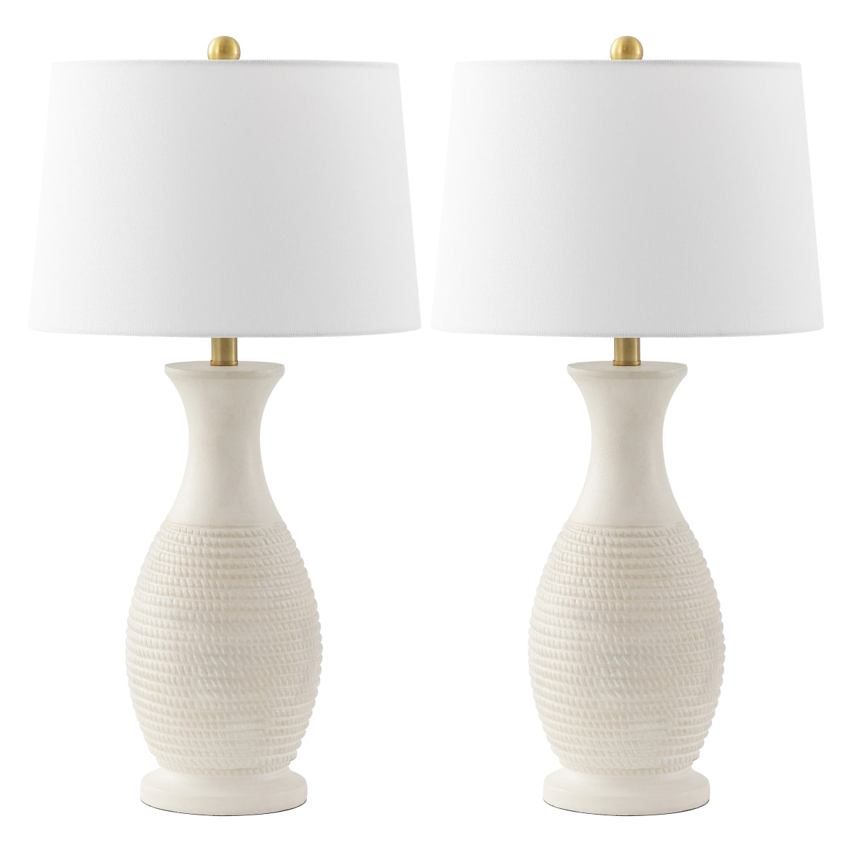 Safavieh Bone White Bentlee Polyresin Table Lamp Set of 2 FFE-1459
