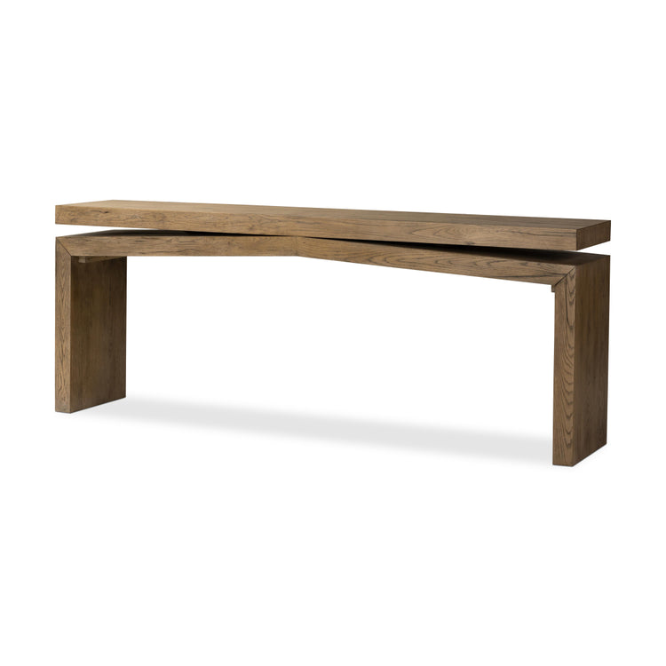 Four Hands Matthes Solid Oak Console Table-Rustic Gray FFE-1581