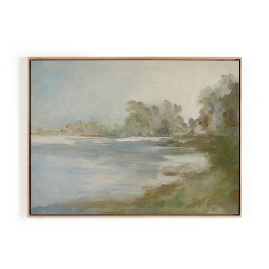 Four Hands Lake by Lauren Fuhr - Natural Maple Floater Art FFE-1389