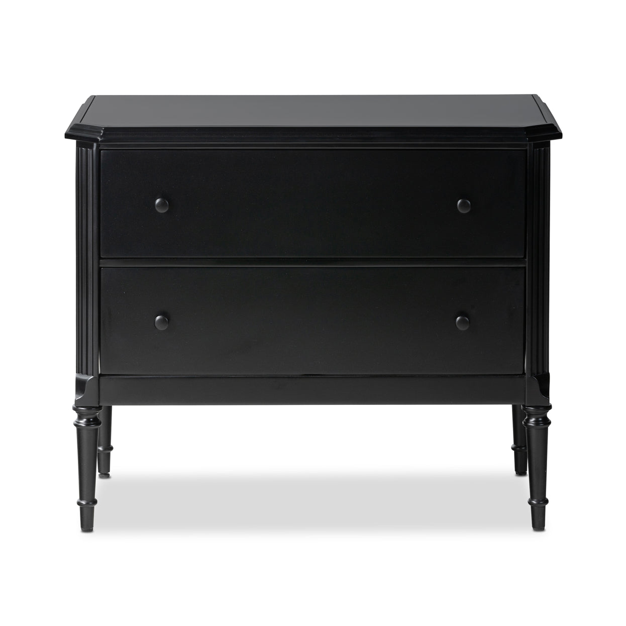 Four Hands 2 Drawer Black Lendon Nightstand FFE-1444