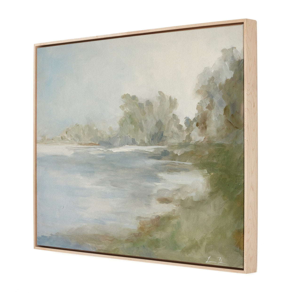 Four Hands Lake by Lauren Fuhr - Natural Maple Floater Art FFE-1389