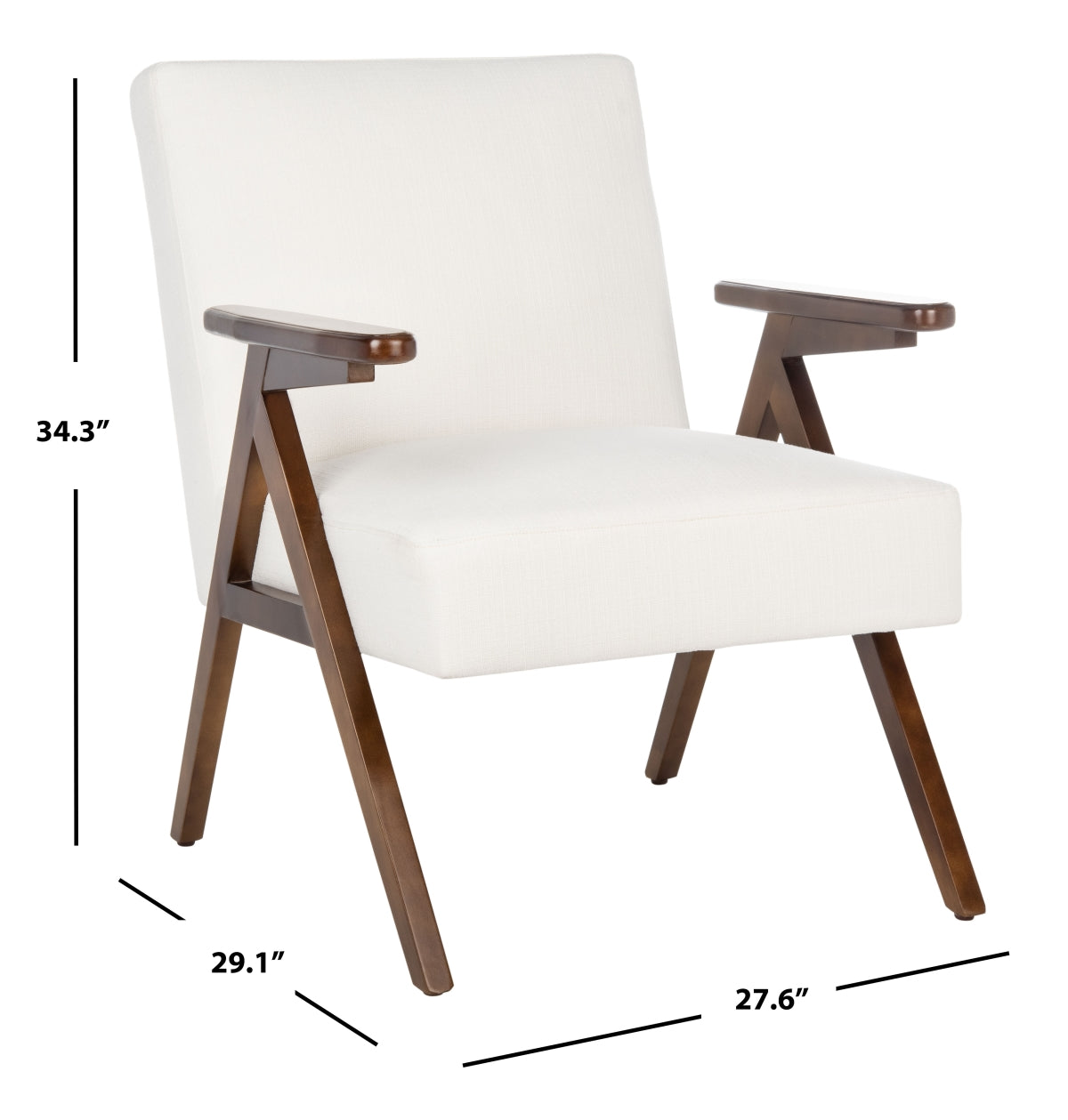 Safavieh Emyr Mid Century White Arm Chair (2 Avail) FFE-1055
