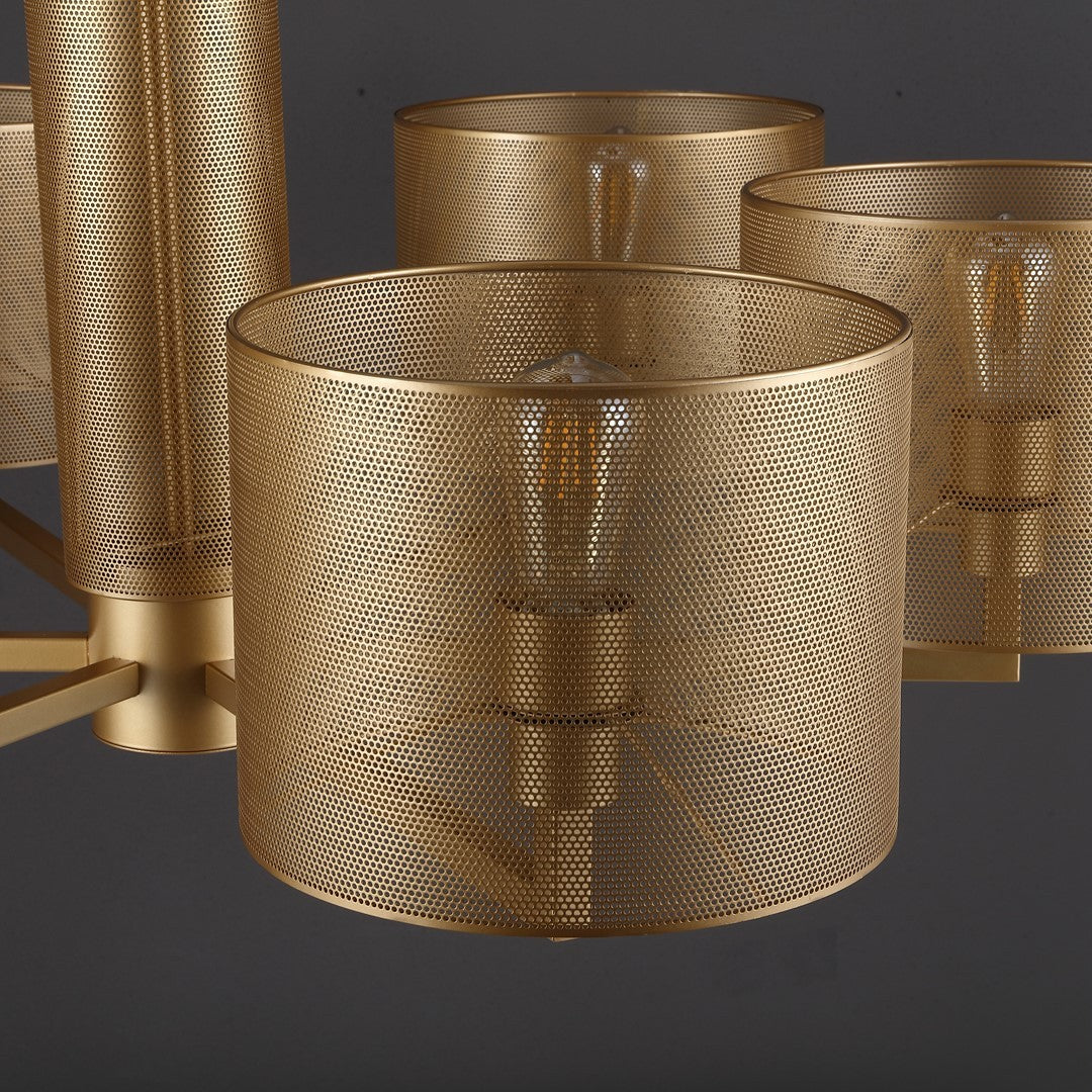 Safavieh Couture Zachaeus Metal 6 Light Chandel - Gold FFE-1096