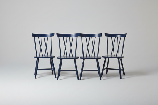 2 Pair (4 Chairs) Friar Dining Chair - Navy - Safavieh FFE-1427