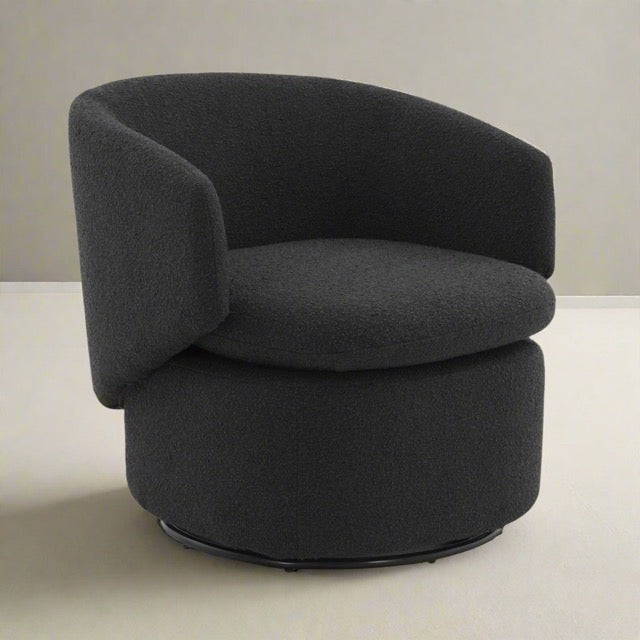 Safavieh Couture Phyllis Black Boucle Swivel Chair FFE258-543