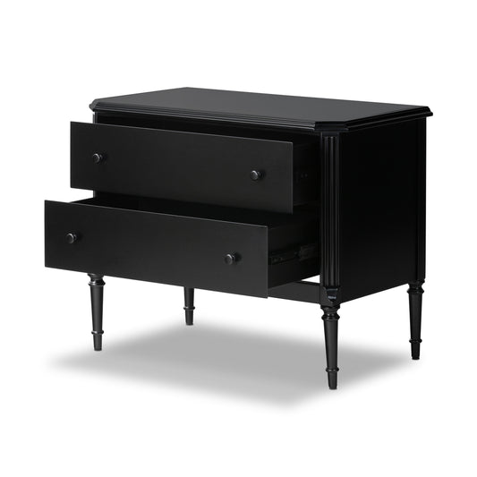 Four Hands 2 Drawer Black Lendon Nightstand FFE-1444