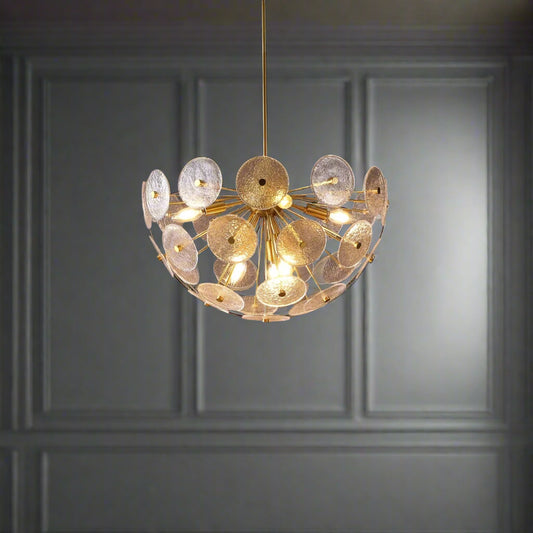 SAFAVIEH Miri 24 inch Brass Metal Pendant Light with Shade FFW-1027