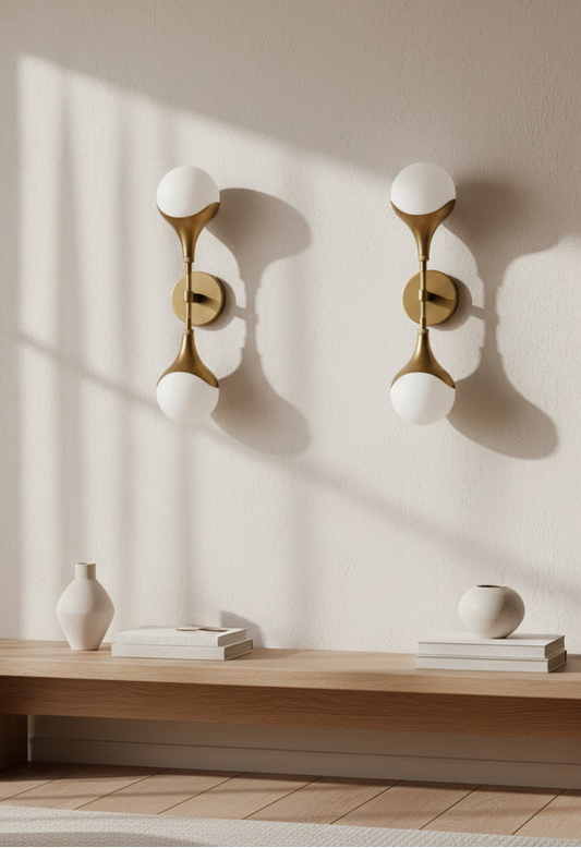Pair (2) AH Brass Augustus Sconces  FFW-1274