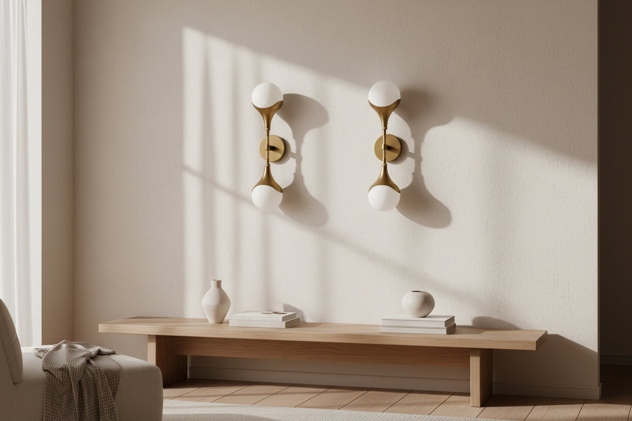 Pair (2) AH Brass Augustus Sconces  FFW-1274