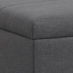 Gabbie Square Storage Ottoman in Upholstered Slate Grey FFW258-589