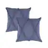 Pair LR Home Reed Denim Blue Tufted 18x18 Throw Pillows FFE258-540