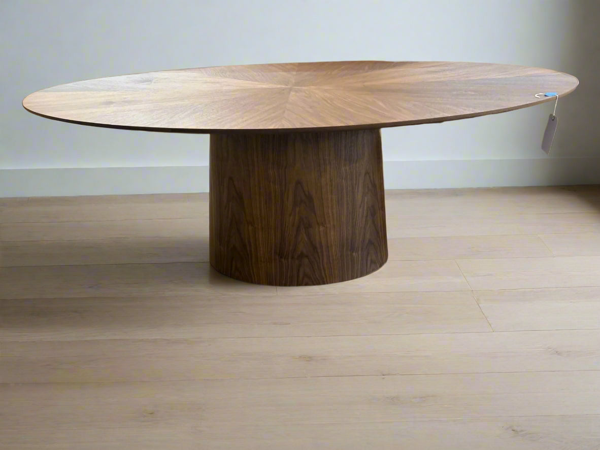 Lulu & Georgia Beth Oval Walnut Star Inlay Dining Table FFE258-704