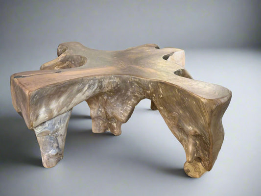 Classic Home Prescy Coastal Beach Natural Teak Wood Root Coffee Table MB1-33