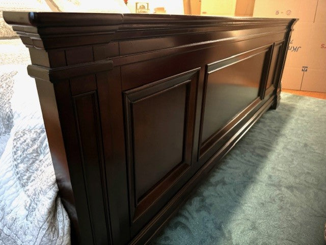 King Wood Dark Cherry Panel Headboard & Footboard AA220-1