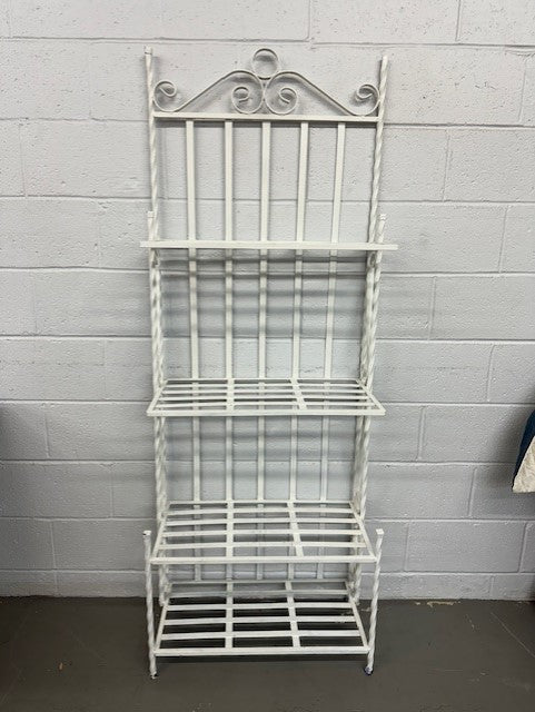 White Wrought Iron Bakers Rack Metal Shelves EK221-94
