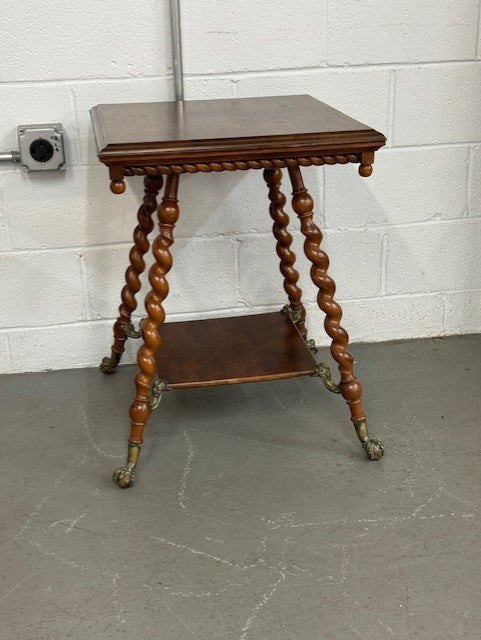Antique Victorian Center Table w Barley Twisted Legs & Claw Feet EK221-107
