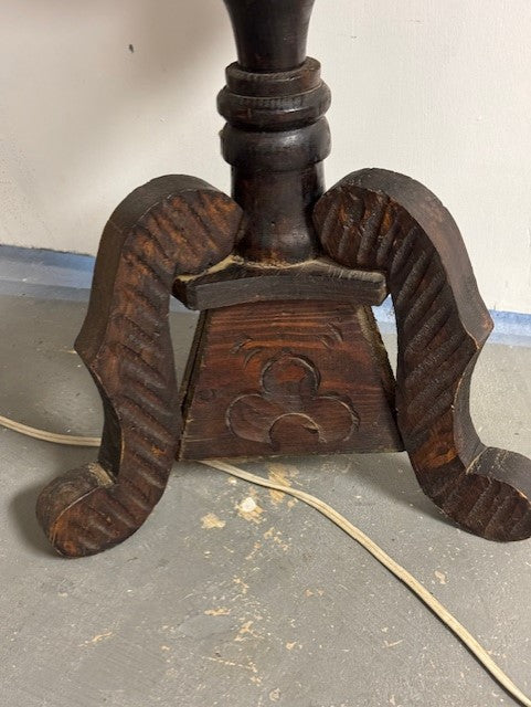 Hand Carved Wooden Spanish Side Wine Milking Stool Table Pedestal EK221-124