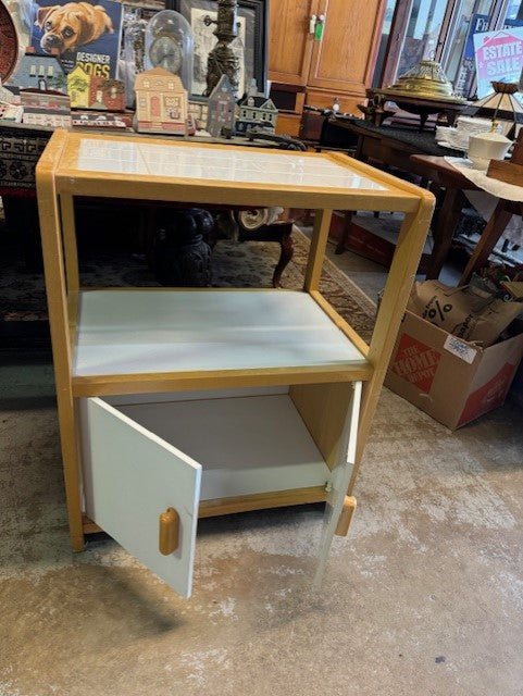 Maple White Tile Top Kitchen Work Table Cart EK221-141