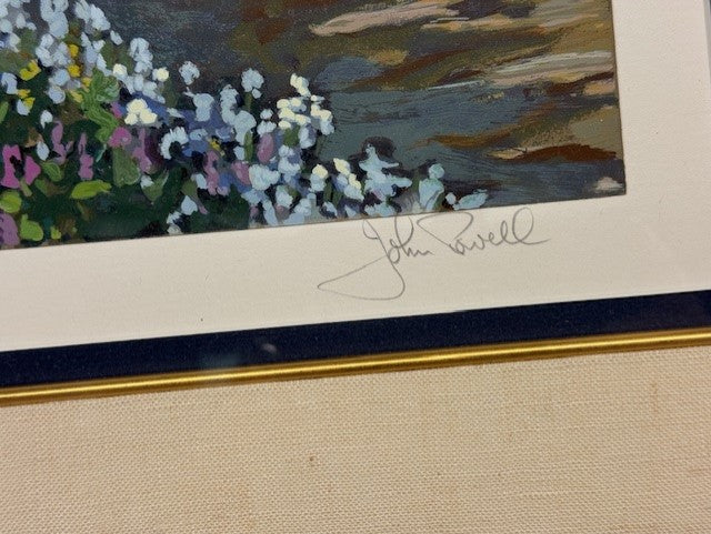 Framed John Powell Summer Floral Garden Pencil Signed Lithograph EK221-155