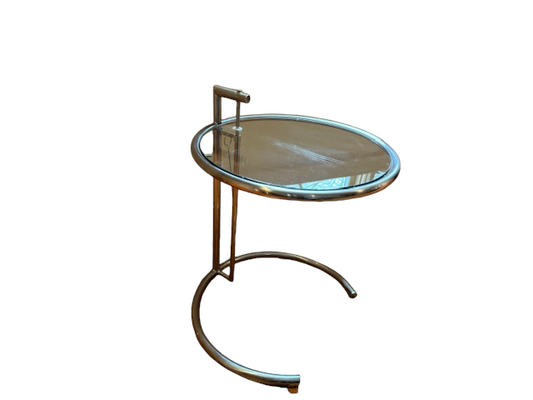 Eileen Gray Style Mid-Century Modern Chrome Adjustable Side Table KV232-72