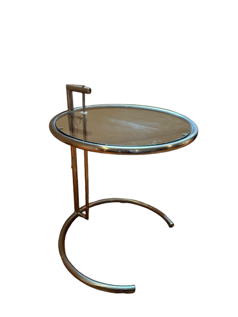 Eileen Gray Style Mid-Century Modern Chrome Adjustable Side Table KV232-72