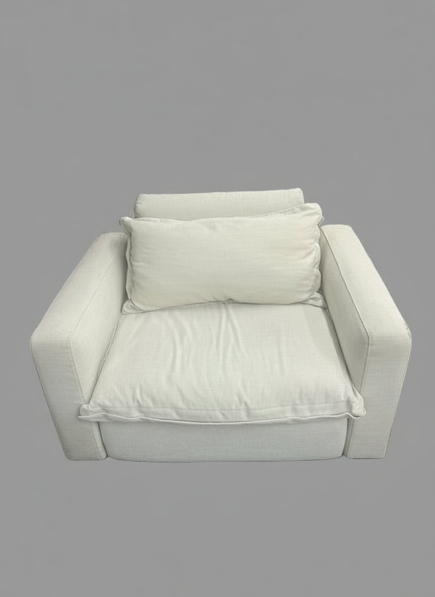 Homebody - Cushy Inc Coconut Linen Chair Loveseat w Recliner FFE-1023