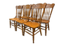 6 Vintage Amish Dutch Pressback Side Dining Chairs EK221-193