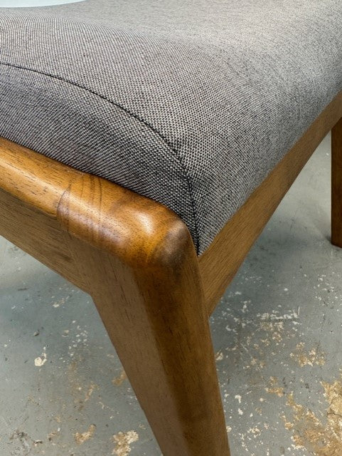 Baxton Studio Mid Century Walnut Upholstered Stool EK221-197