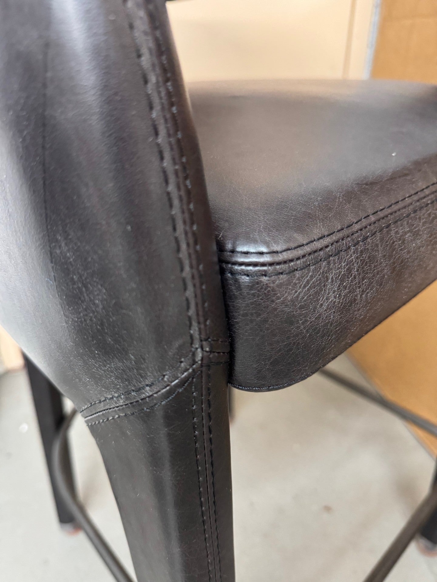 Four Hands Townsend Hawkins Sanoma Black Leather Bar Stool FFE258-297