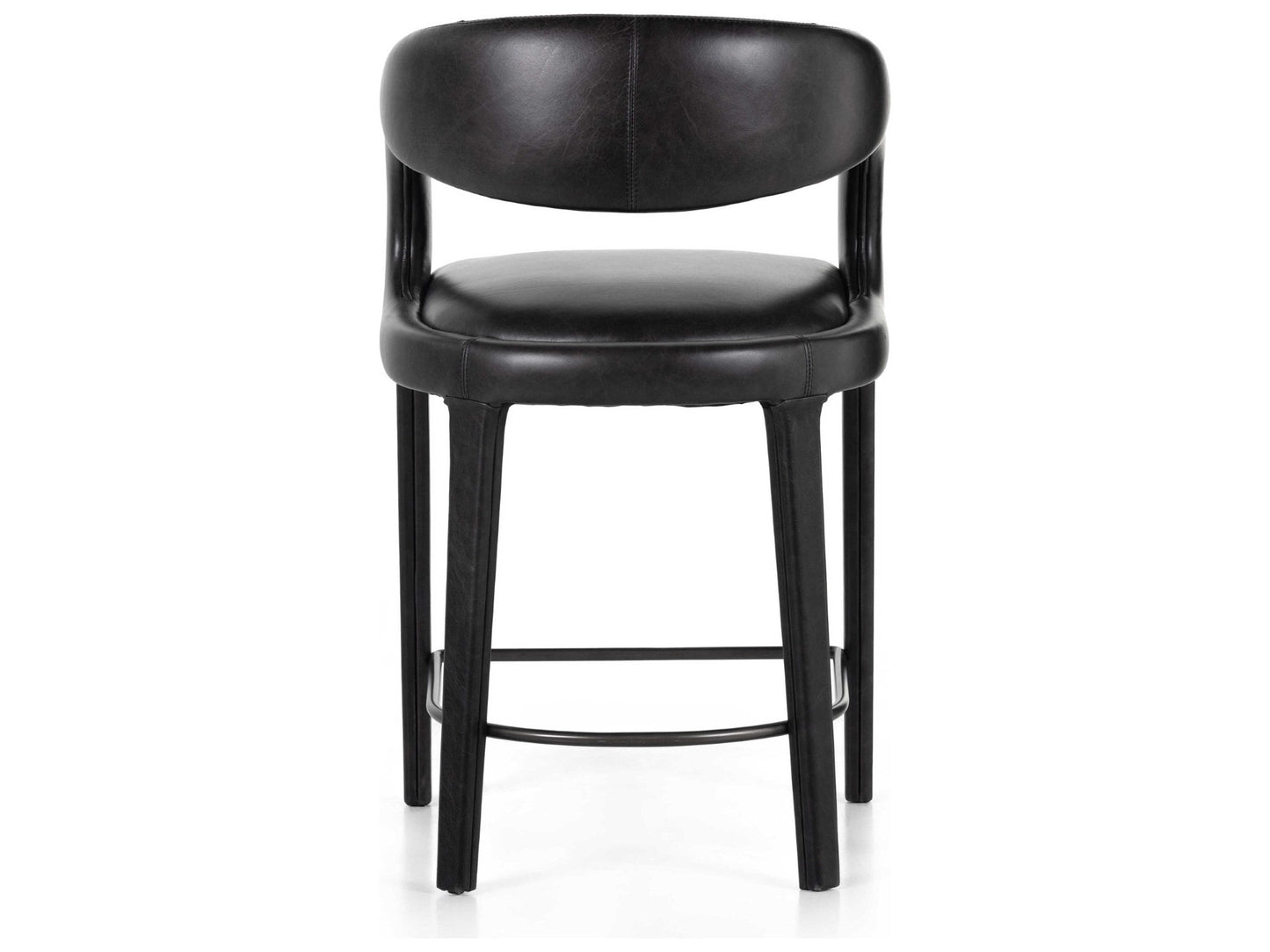 Four Hands Townsend Hawkins Sanoma Black Leather Bar Stool FFE258-297