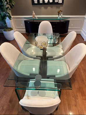 Set of 6 Caracole Classic Natural Beige Dining Side Chairs KP-1