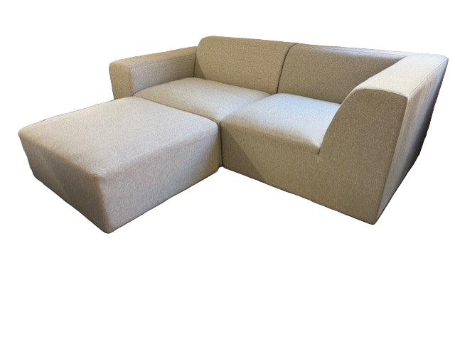 Simpli Home Pale Grey Rex 3 pc Love Seat & Ottoman FFE-771