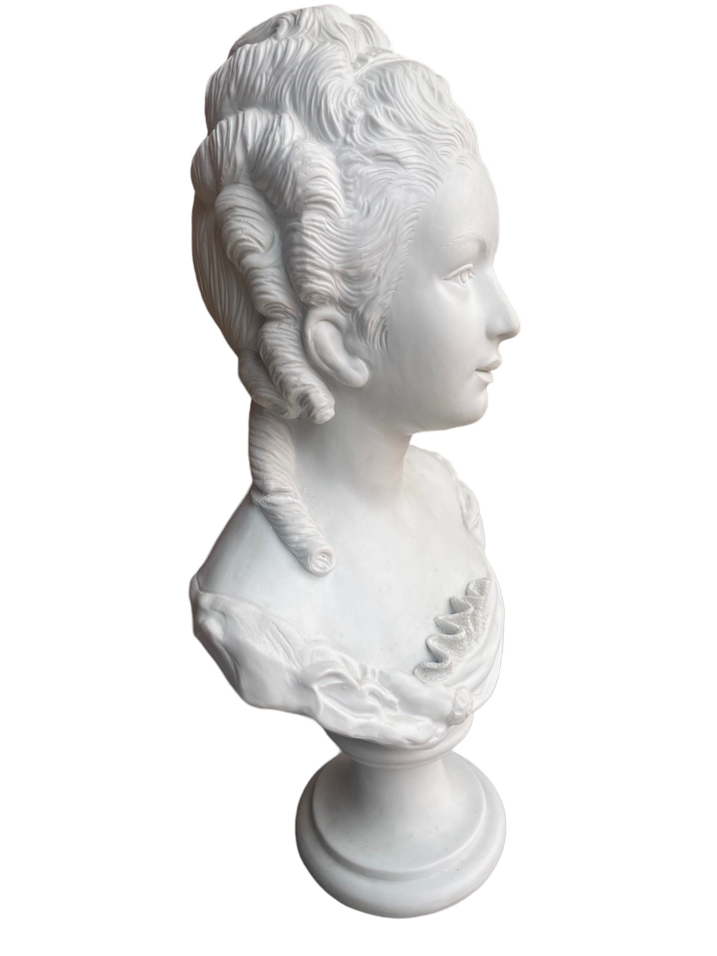 French Louis XV Parian Bisquit Sculpture Bust of Marie Antoinette Lemoyne JW169-12