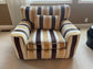 Custom Striped Cuddle Chair w Round Ottoman LG223-11
