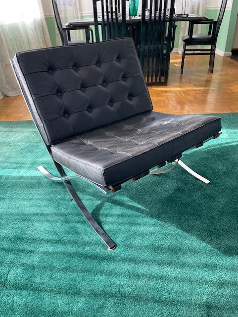 Authentic Mies van der Rohe 60s Knoll Barcelona Chair Iconic Black DH225-2