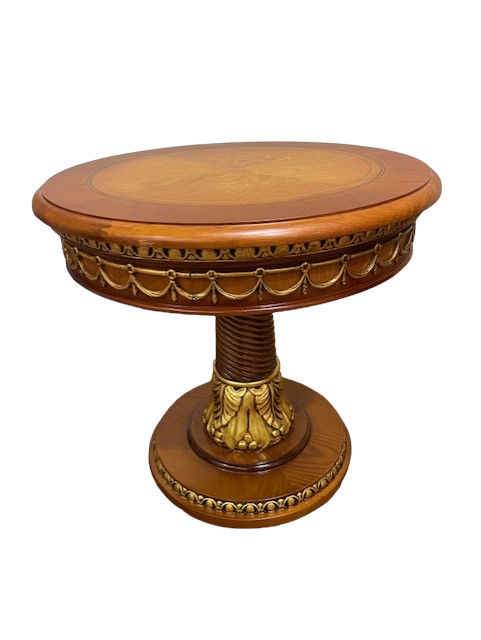 Ornate French Gilded Pedestal Side Table DS227-12