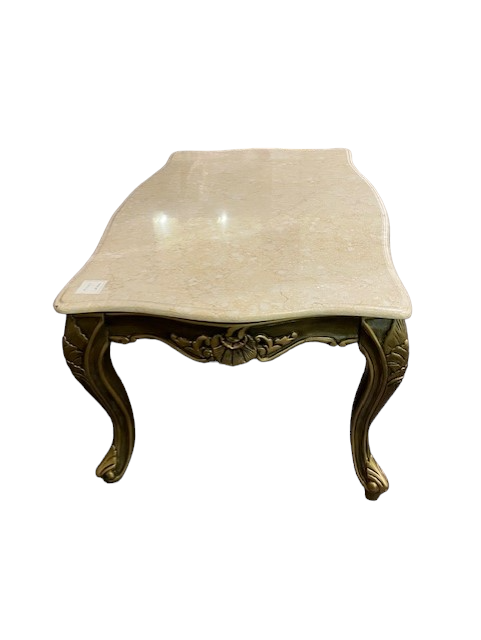 French Gilded Coffee Table w Faux Marble Top DS227-15