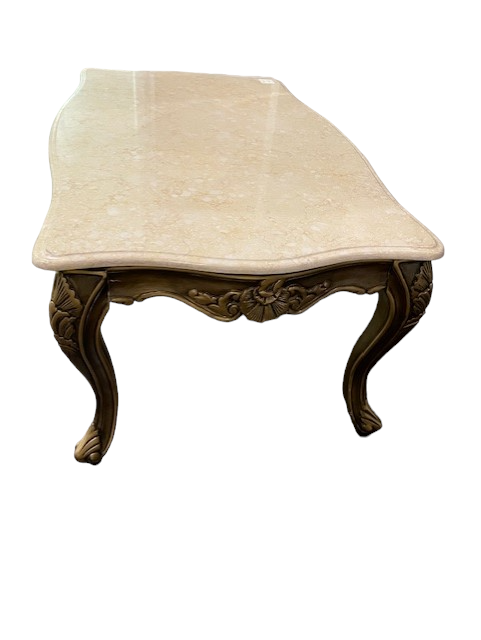 French Gilded Coffee Table w Faux Marble Top DS227-15