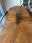 Double Pedestal Wood Inlay Double Star Dining Table LG223-26