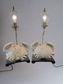 Pair of Vintage Glazed Pottery Crab Lamps SH265-10