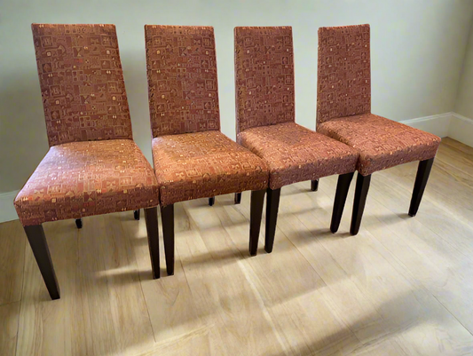 Set of 4 Lee Furniture Red Upholstered Dining Side Chairs SH265-20