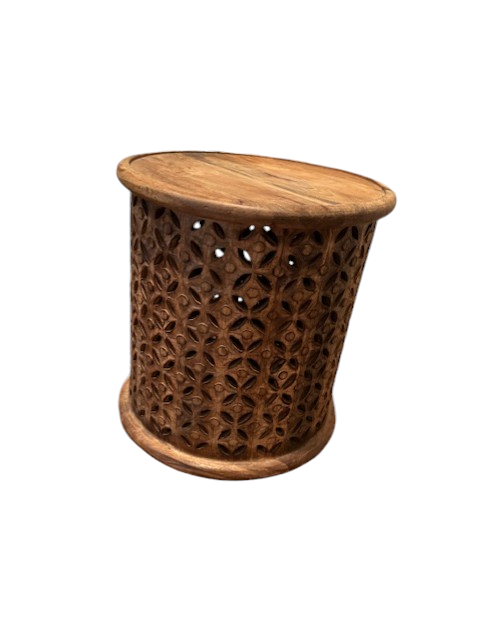 West Elm Hand-Carved Wood End Table SH265-29