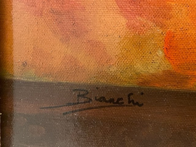 Riccardo Bianchi Still Life Painting on Canvas Signed & Framed ED41-4