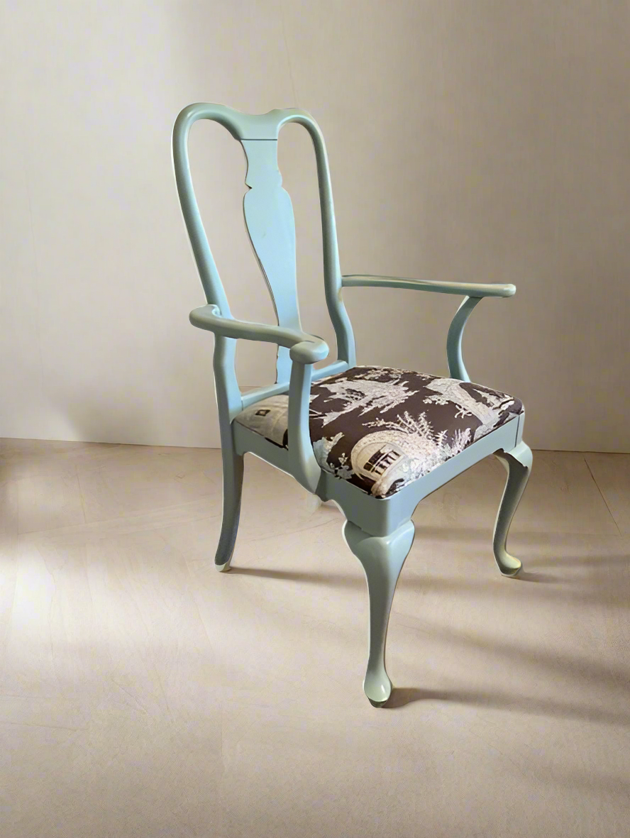 Blue Lacquer French Style Arm Chair SH265-32