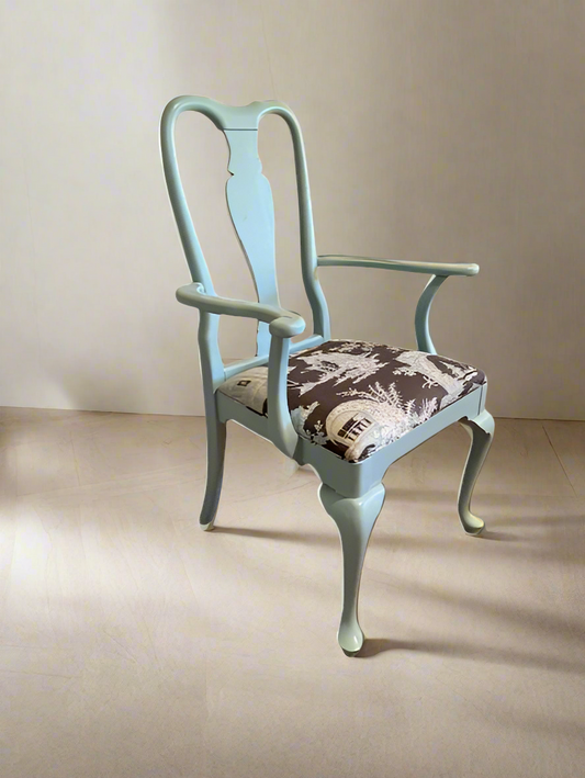 Blue Lacquer French Style Arm Chair SH265-32