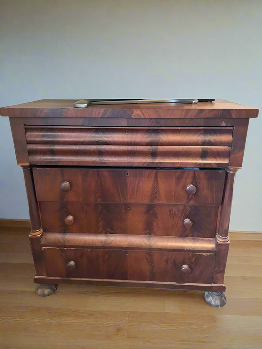 Empire Style Mahogany Wood Bureau Chest Dresser SH265-35