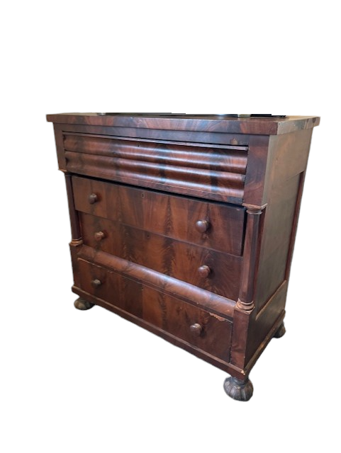 Empire Style Mahogany Wood Bureau Chest Dresser SH265-35