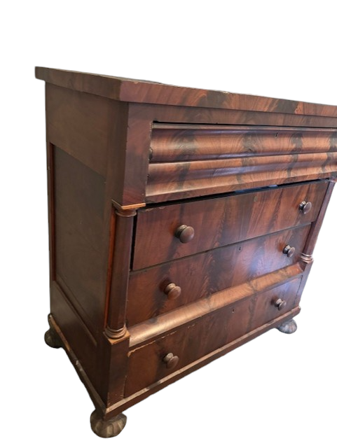 Empire Style Mahogany Wood Bureau Chest Dresser SH265-35