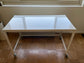 CB2 White Art Metal Table on Casters JV189-9