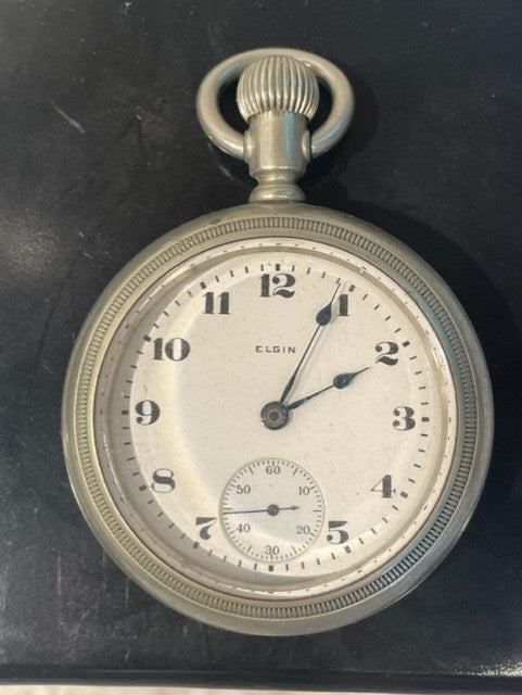 1921 Silverode Railroad Elgin Stainless Steel Pocket Watch HH191-2